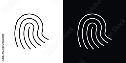 Fingerprint icon pictogram on White Background Editable Stroke.