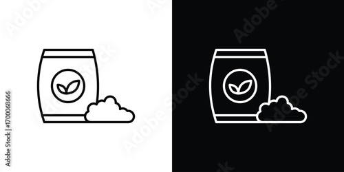 Fertilizer icon pictogram on White Background Editable Stroke.