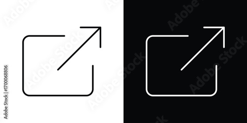 External link icon pictogram on White Background Editable Stroke.