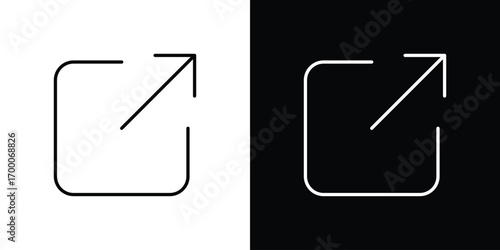 External link icon pictogram on White Background Editable Stroke.
