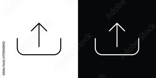 Export icon pictogram on White Background Editable Stroke.