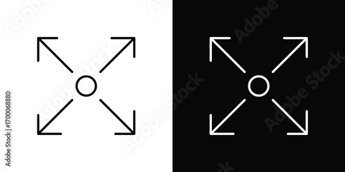 Expand icon pictogram on White Background Editable Stroke.