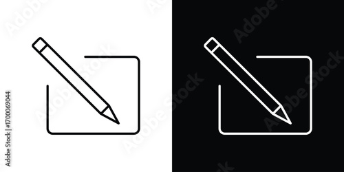 Edit button icon pictogram on White Background Editable Stroke.