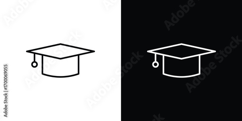Education icon pictogram on White Background Editable Stroke.