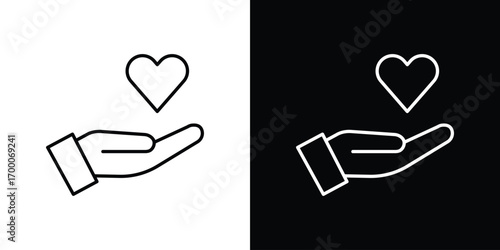 Donate icon pictogram on White Background Editable Stroke.