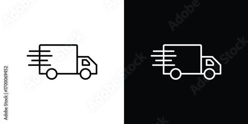 Delivery icon pictogram on White Background Editable Stroke.