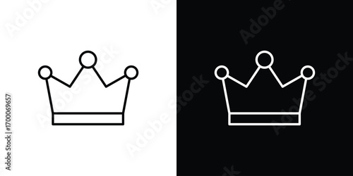 Crown icon pictogram on White Background Editable Stroke.