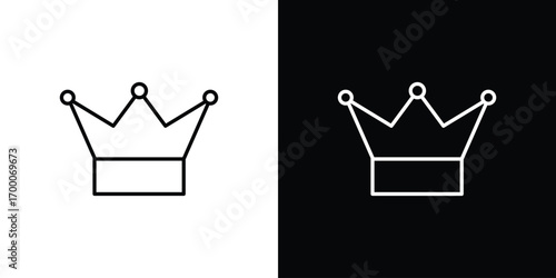 Crown icon pictogram on White Background Editable Stroke.