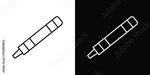 Crayon icon pictogram on White Background Editable Stroke.