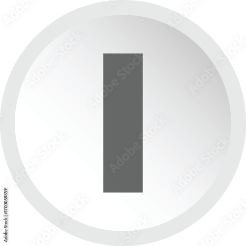 Simple geometric shape represents the letter i symbol in a clean design illustration