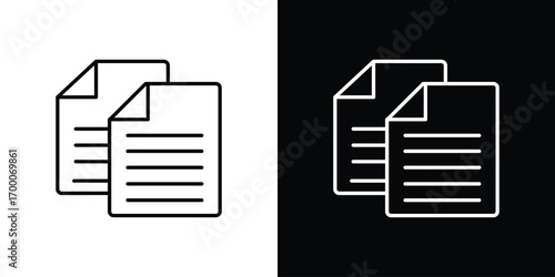 Copy icon pictogram on White Background Editable Stroke.