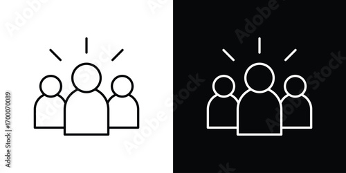 Community icon pictogram on White Background Editable Stroke.