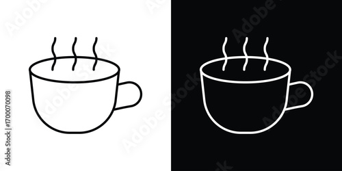 Coffee icon pictogram on White Background Editable Stroke.