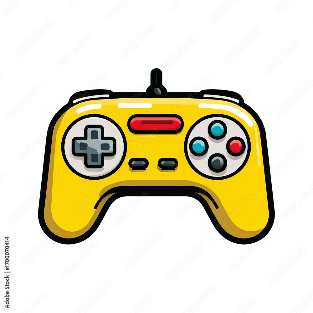 Fototapeta premium Vibrant Flat Cartoon Gaming Controller Vector