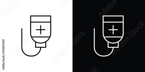 Chemotherapy icon pictogram on White Background Editable Stroke.