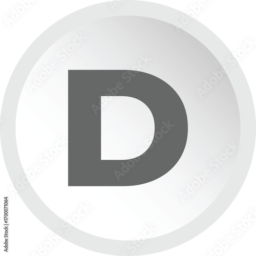 Capital letter d monogram icon clean geometric design graphic element illustration