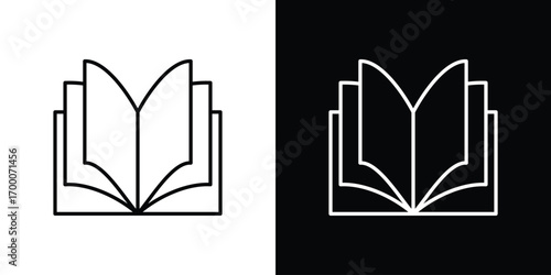 Book icon pictogram on White Background Editable Stroke.