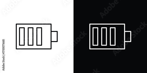 Battery icon pictogram on White Background Editable Stroke.