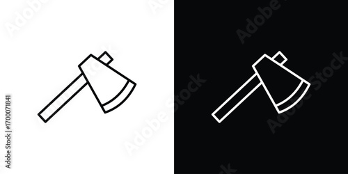 Axe icon pictogram on White Background Editable Stroke.