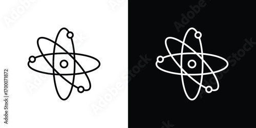 Atom icon pictogram on White Background Editable Stroke.