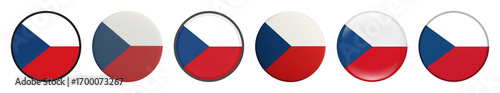 Free Download Czech Republic flag icon set including flat, glossy, and bordered styles isolated. National identity and graphic elements. - GFXLoad