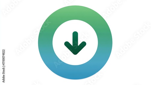 Download Arrow Icon in Green and Blue Circle Symbol