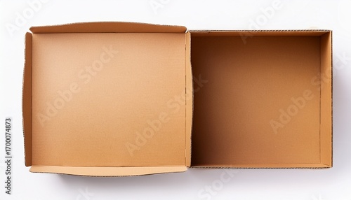empty cardboard box isolated on a white background top view
