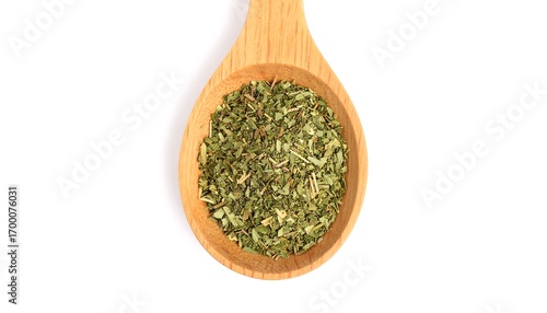 Dried herbs in wooden spoon (2)