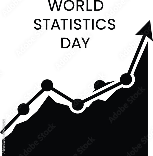 World statistics day illustration with graph celebrating importance of statistics