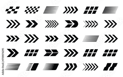  Racing Cars & Race Car Stripes Vector Set – Checkered Flag, Finish Line, Motocross Labels, Dynamic Lines, Motorsport, Racing Stripe Speed, Vehicle Graphics, Car Illustration, Racing Track Design