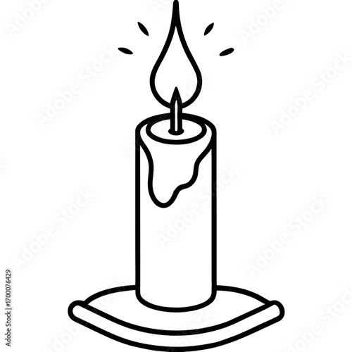 Burning Candle Vector Illustration