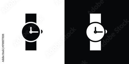 Watch icon silhouette vector illustration isolated flat style