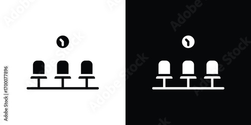 Waiting Room icon silhouette vector illustration isolated flat style