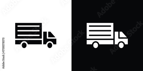 Truck icon silhouette vector illustration isolated flat style
