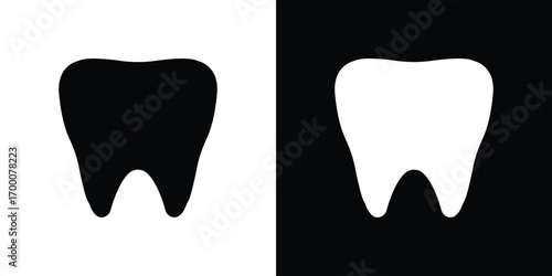 Tooth icon silhouette vector illustration isolated flat style