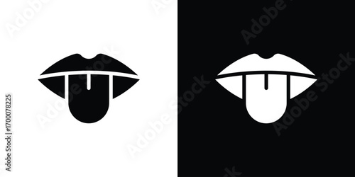 Tongue icon silhouette vector illustration isolated flat style