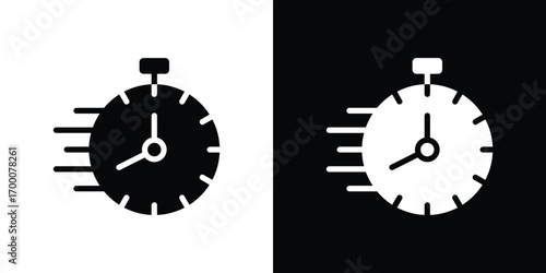 Time fast icon silhouette vector illustration isolated flat style
