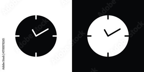 Time icon silhouette vector illustration isolated flat style