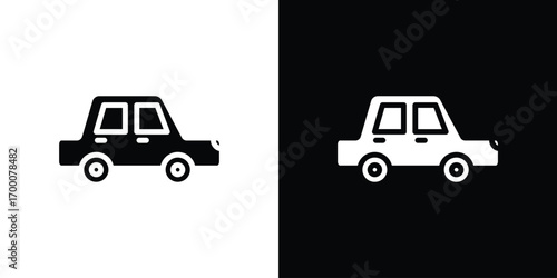 Taxi icon silhouette vector illustration isolated flat style