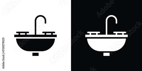 Sink icon silhouette vector illustration isolated flat style