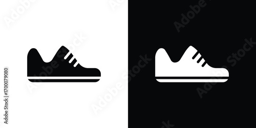 Shoes icon silhouette vector illustration isolated flat style