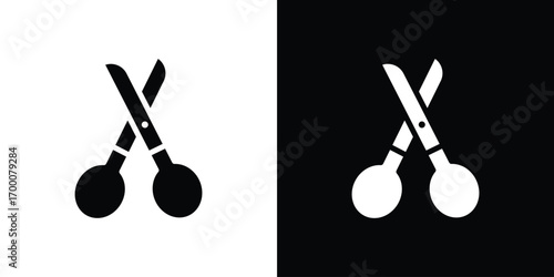 Scissor icon silhouette vector illustration isolated flat style