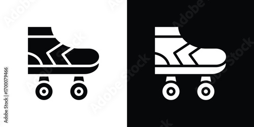 Roller skates icon silhouette vector illustration isolated flat style