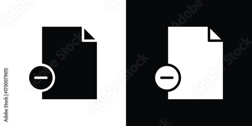 Remove file icon silhouette vector illustration isolated flat style