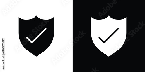 Protection icon silhouette vector illustration isolated flat style