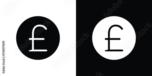 Pound icon silhouette vector illustration isolated flat style