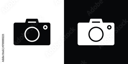 Photo Camera icon silhouette vector illustration isolated flat style