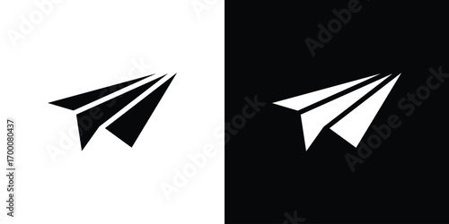 Paper plane icon silhouette vector illustration isolated flat style