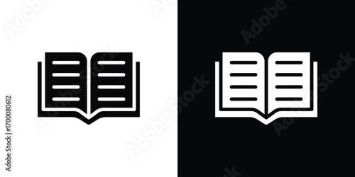 open book icon silhouette vector illustration isolated flat style