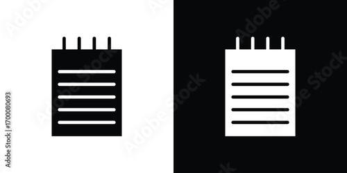 Notepad icon silhouette vector illustration isolated flat style
